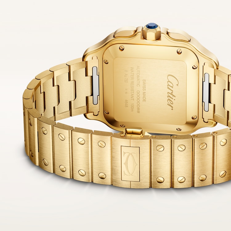 Santos Large 47mm x 39.8mm Yellow Gold Satin-Finish Dial Yellow Gold Bracelet Self-Winding Watch