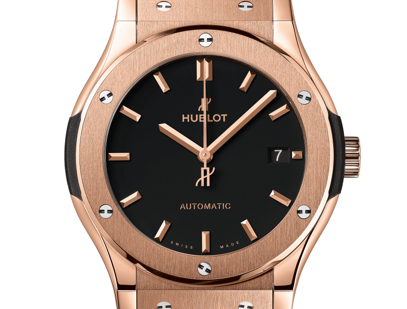 Classic Fusion 42 mm King Gold Matte Black Dial Rubber Strap Watch