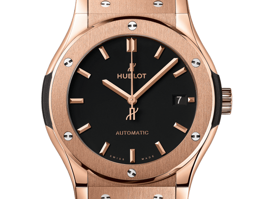 Classic Fusion 42 mm King Gold Matte Black Dial Rubber Strap Watch
