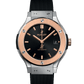 Classic Fusion Titanium King Gold Satin-Finished Black Sunray Dial Black Rubber Strap Watch