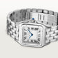 Panthère de Cartier Large 42mm x 31mm Steel Blue Crown Silver Dial Steel Bracelet Quartz Watch