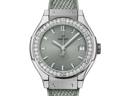 Classic Fusion Titanium Sage Green Diamonds 33mm Watch