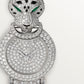 Panthère Mini 23.6mm White Gold Diamond Bezel Emerald Eyes Diamond Dial White Gold Bracelet Quartz Watch