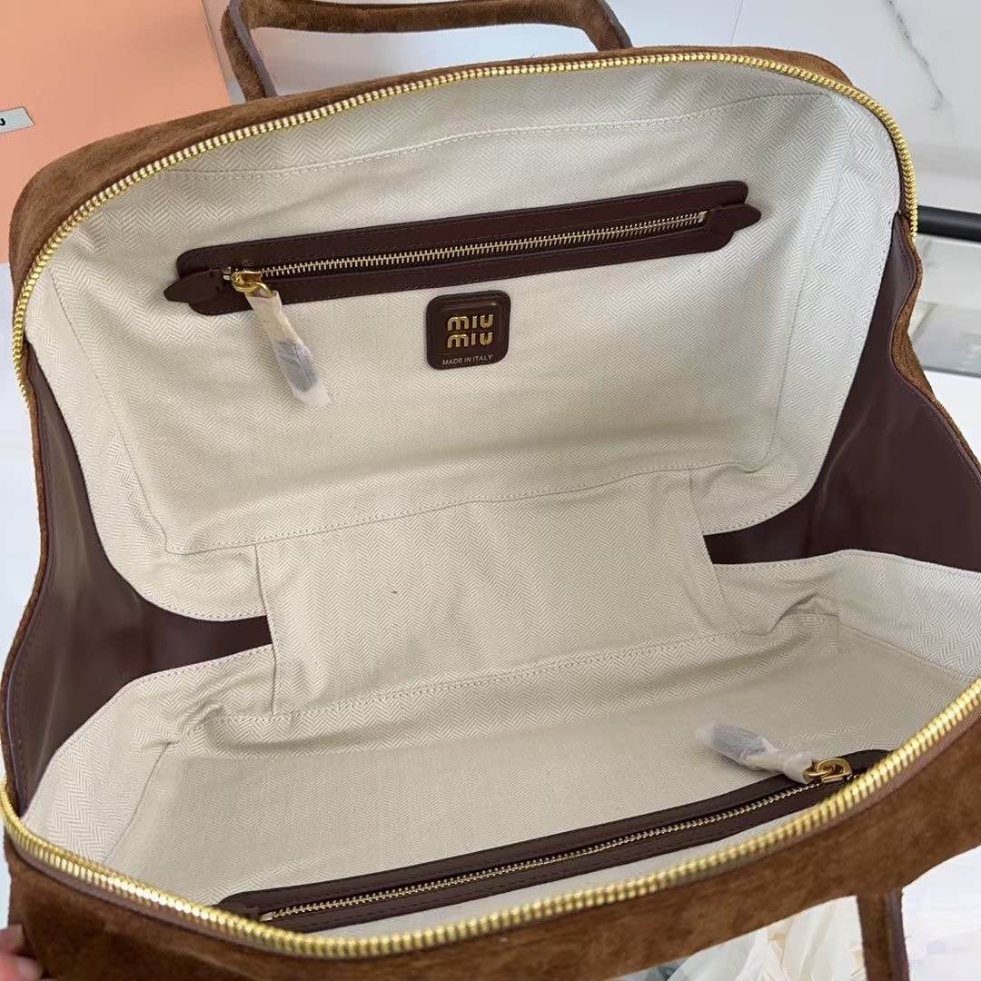 Miu Suede Beau Top-Handle Bag