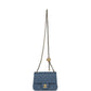 Pearl Crush Mini Square Flap Bag Blue Lambskin Antique Gold Hardware