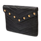 Lambskin Chevron CC Button Flap Clutch