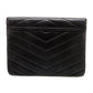 Lambskin Chevron CC Button Flap Clutch
