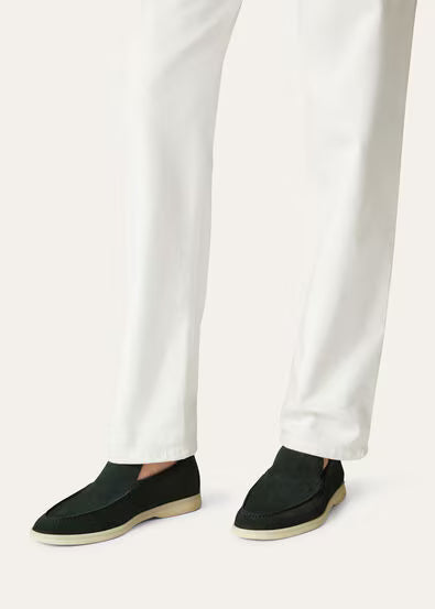 Dark Green - Dijon Mustard Yellow LORO PIANA  Summer Walk Loafer