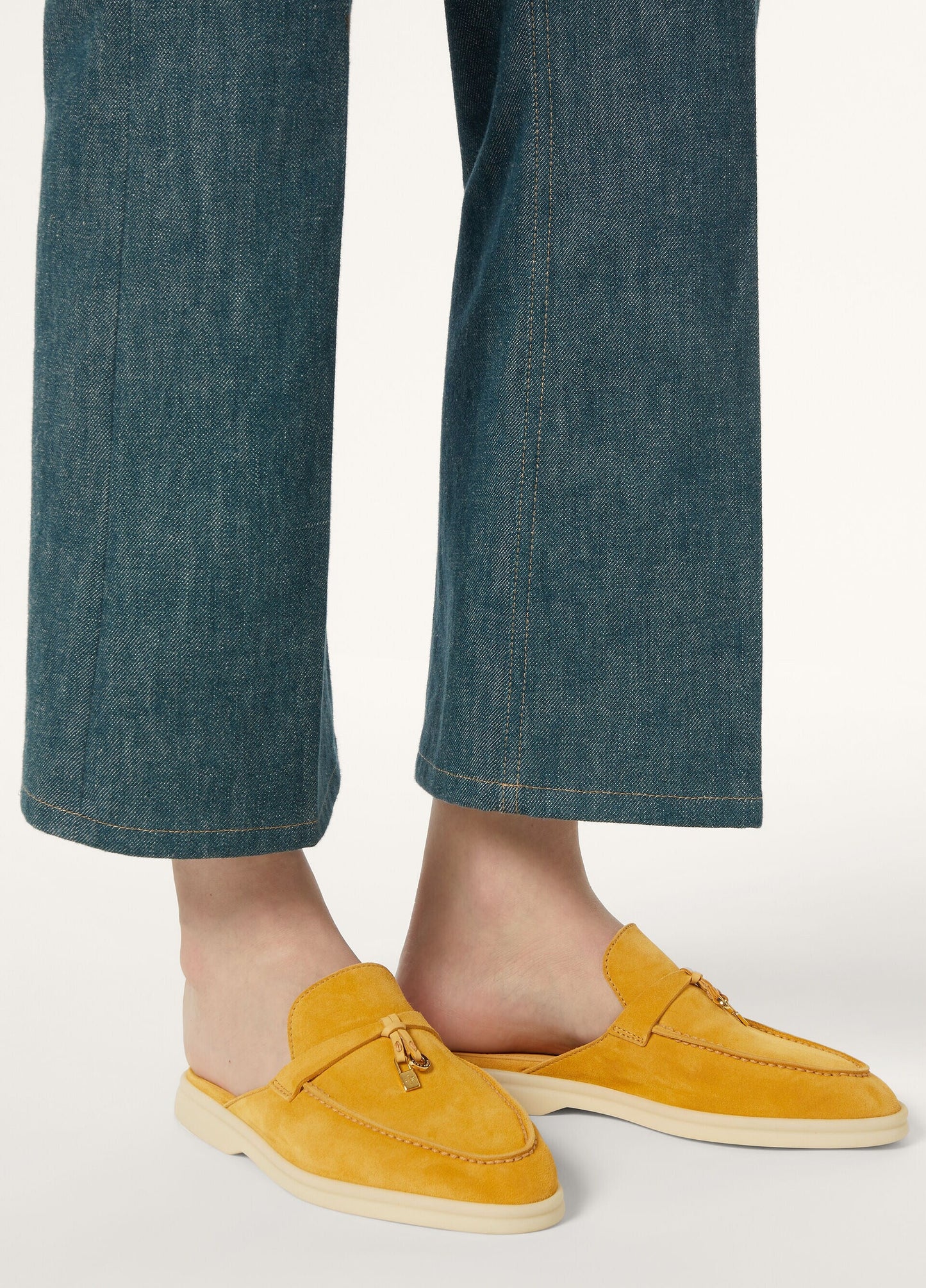 Saffron Tea - Orange Flame Babouche Charms Walk Loafer  Suede