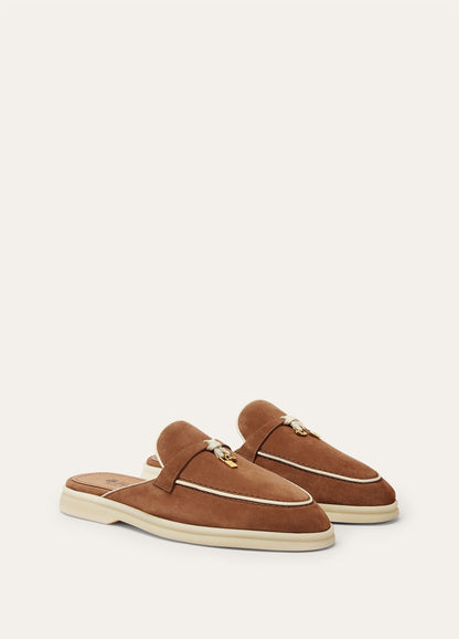 Ribbon Green - Charms Walk Babouche Loafer  Suede