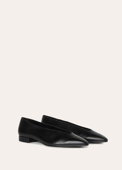 Black - Fireplace Rebecca Ballet Flat  Calfskin
