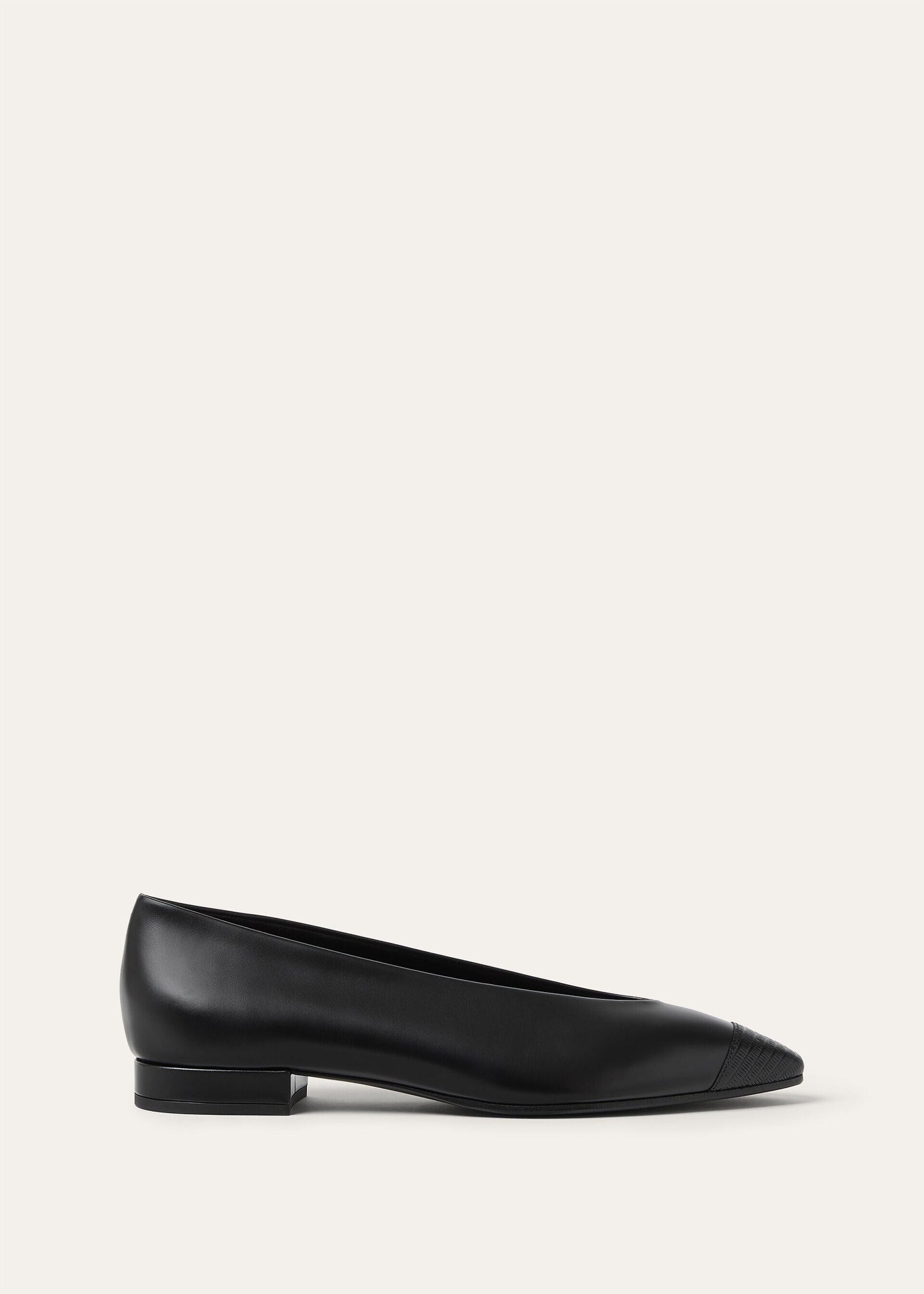Rebecca Cap Toe Ballet Flat  Natural Calfskin