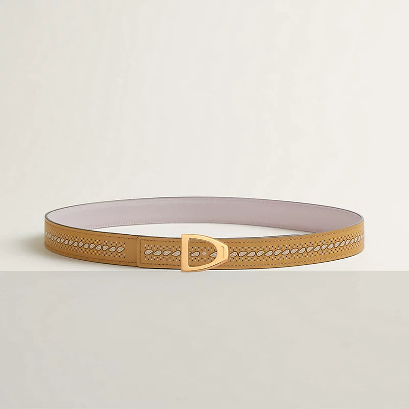 Cavaliere Belt Buckle & Reversible Leather Strap 24 MM