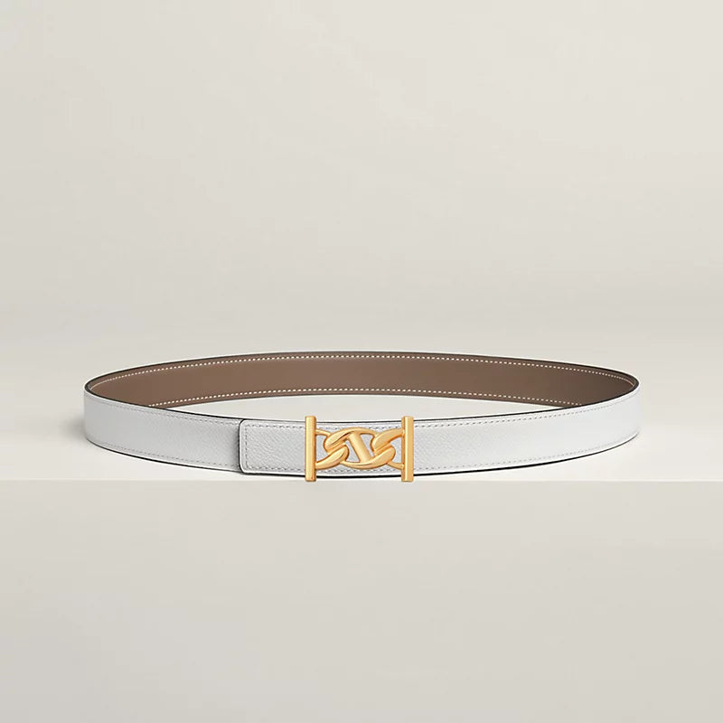 My H Belt Buckle & Hermès Sur Mer Reversible Leather Strap 24 MM