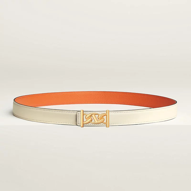 My H Belt Buckle & Hermès Sur Mer Reversible Leather Strap 24 MM