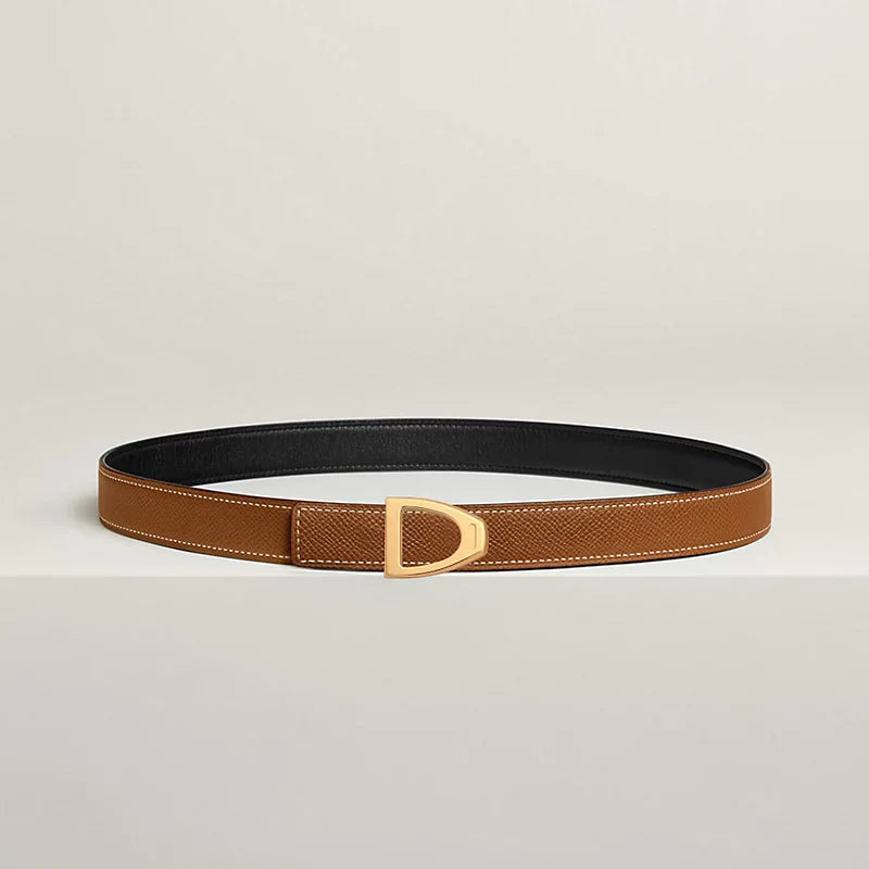 Cavaliere Belt Buckle & Reversible Leather Strap 24 MM