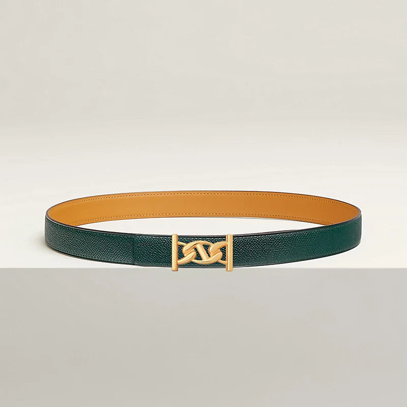 My H Belt Buckle & Hermès Sur Mer Reversible Leather Strap 24 MM