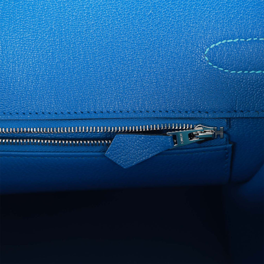 Hermès Special Order (HSS) Birkin 35 Bleu du Nord Verso Togo Brushed Palladium Hardware