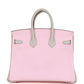 Hermès Special Order (HSS) Birkin 25 Rose Sakura and Gris Perle Chevre Mysore Rose Gold Hardware