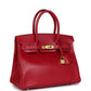 Birkin 30 Rouge Vif Tadelakt Gold Hardware
