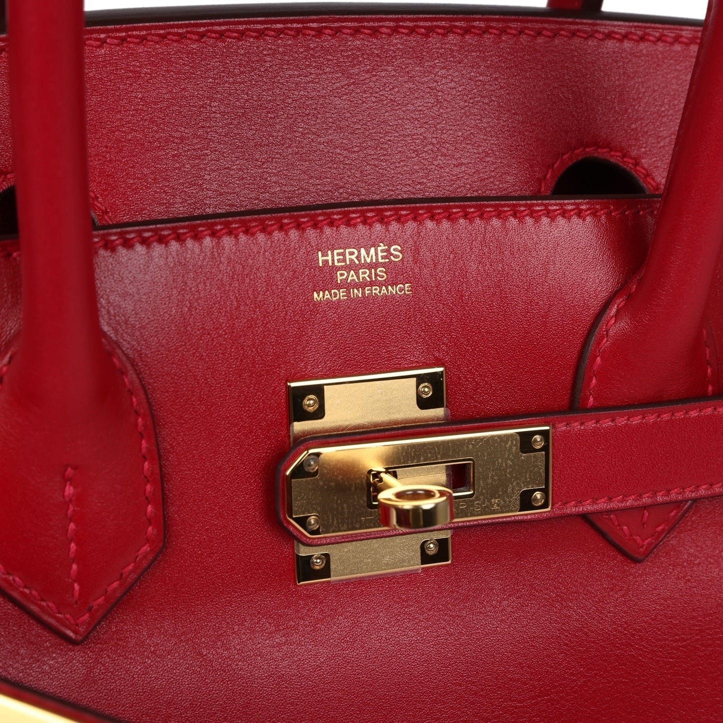 Birkin 30 Rouge Vif Tadelakt Gold Hardware