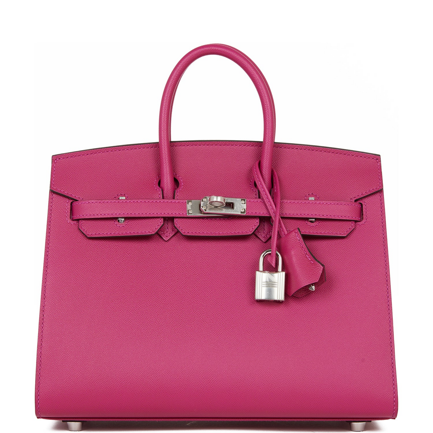 Birkin 25 Rose Pourpre Veau Madame Palladium Hardware