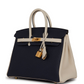 Hermès Special Order (HSS) Birkin 25 Bleu Nuit and Craie Togo Gold Hardware