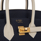 Hermès Special Order (HSS) Birkin 25 Bleu Nuit and Craie Togo Gold Hardware