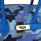 Custom Camouflage Swarovski Crystal Hermès Birkin 30 Bleu Hydra Chevre Gold Hardware