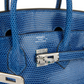 Birkins 25 Bleu Saphir Niloticus Lizard Palladium Hardware