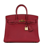 Birkin 25 Rubis Togo Gold Hardware