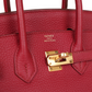Birkin 25 Rubis Togo Gold Hardware