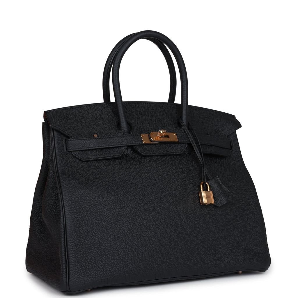 Birkin 35 Black Togo Rose Gold Hardware