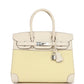 Birkin 30 Nata Swift and Jaune Poussin Toile H Canvas Palladium Hardware