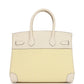 Birkin 30 Nata Swift and Jaune Poussin Toile H Canvas Palladium Hardware