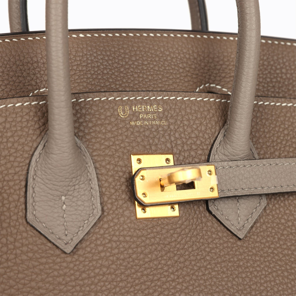 Hermès Special Order (HSS) Birkin 25 Etoupe and Etain Togo Brushed Gold Hardware