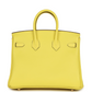 Hermès Special Order (HSS) Birkin 25 Lime Verso Clemence Permabrass Hardware