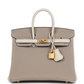 Hermès Special Order (HSS) Birkin 25 Gris Tourterelle and Craie Togo Brushed Gold Hardware