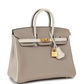 Hermès Special Order (HSS) Birkin 25 Gris Tourterelle and Craie Togo Brushed Gold Hardware