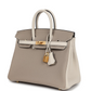 Hermès Special Order (HSS) Birkin 25 Gris Tourterelle and Craie Togo Brushed Gold Hardware