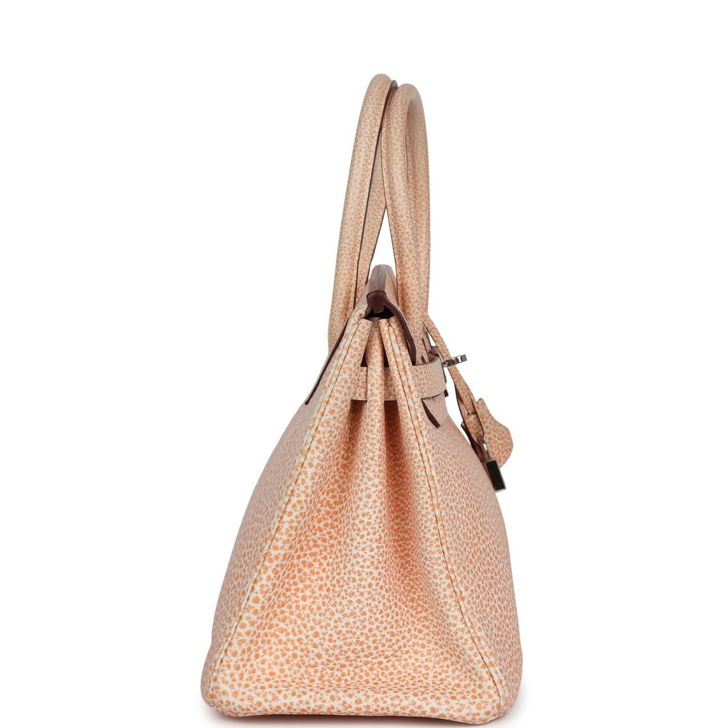 Vintage Hermès Birkin 30 Orange Dalmatian Buffalo Palladium Hardware