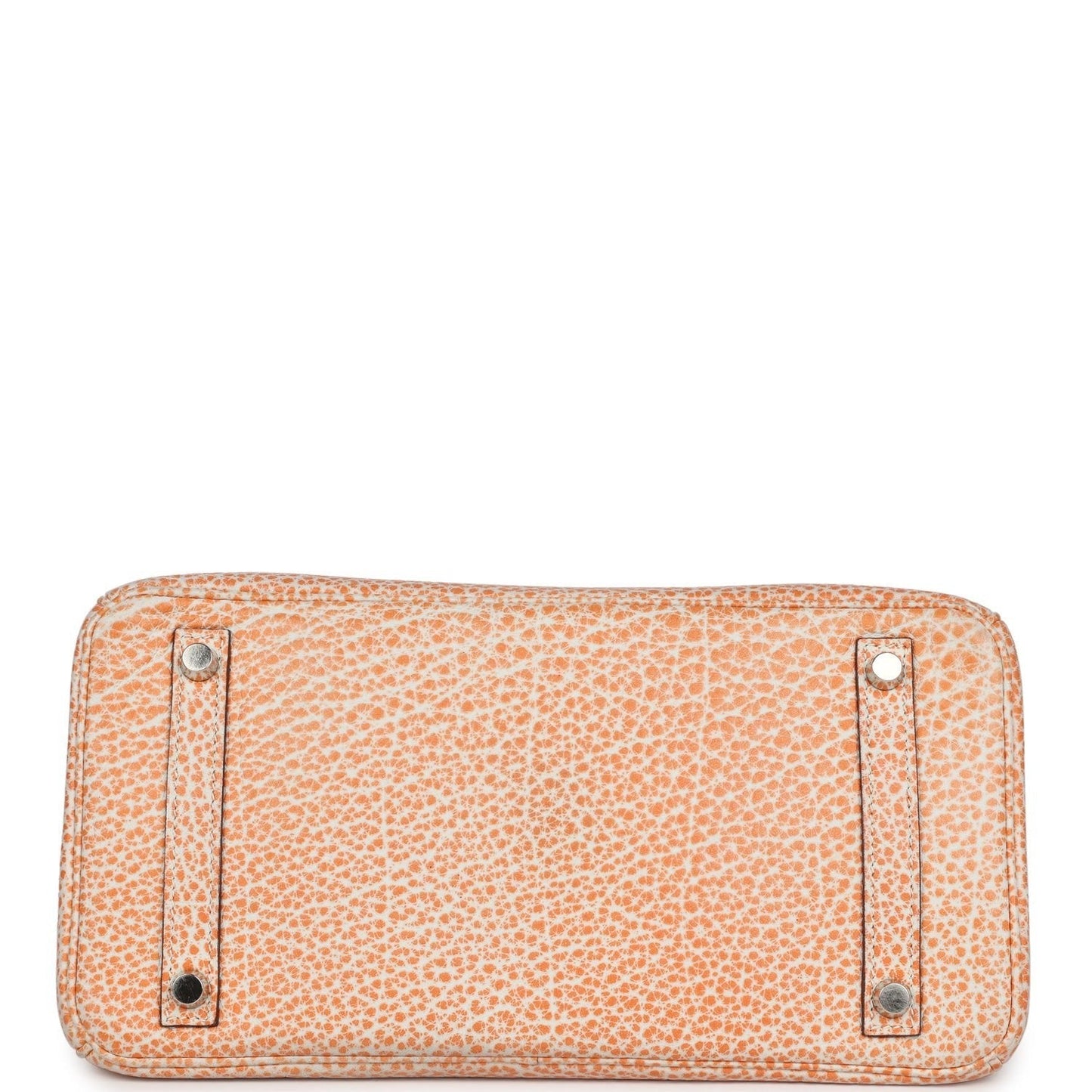 Vintage Hermès Birkin 30 Orange Dalmatian Buffalo Palladium Hardware