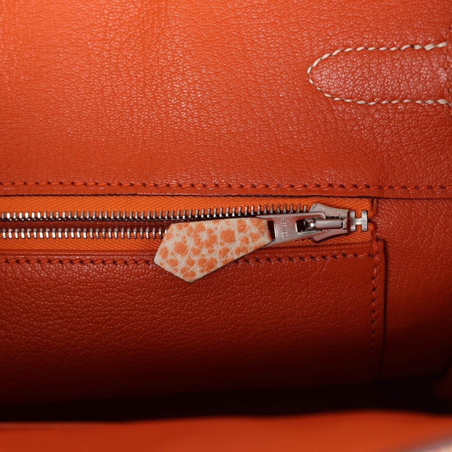 Vintage Hermès Birkin 30 Orange Dalmatian Buffalo Palladium Hardware