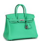 Birkin 25 Vert Comics Swift Palladium Hardware