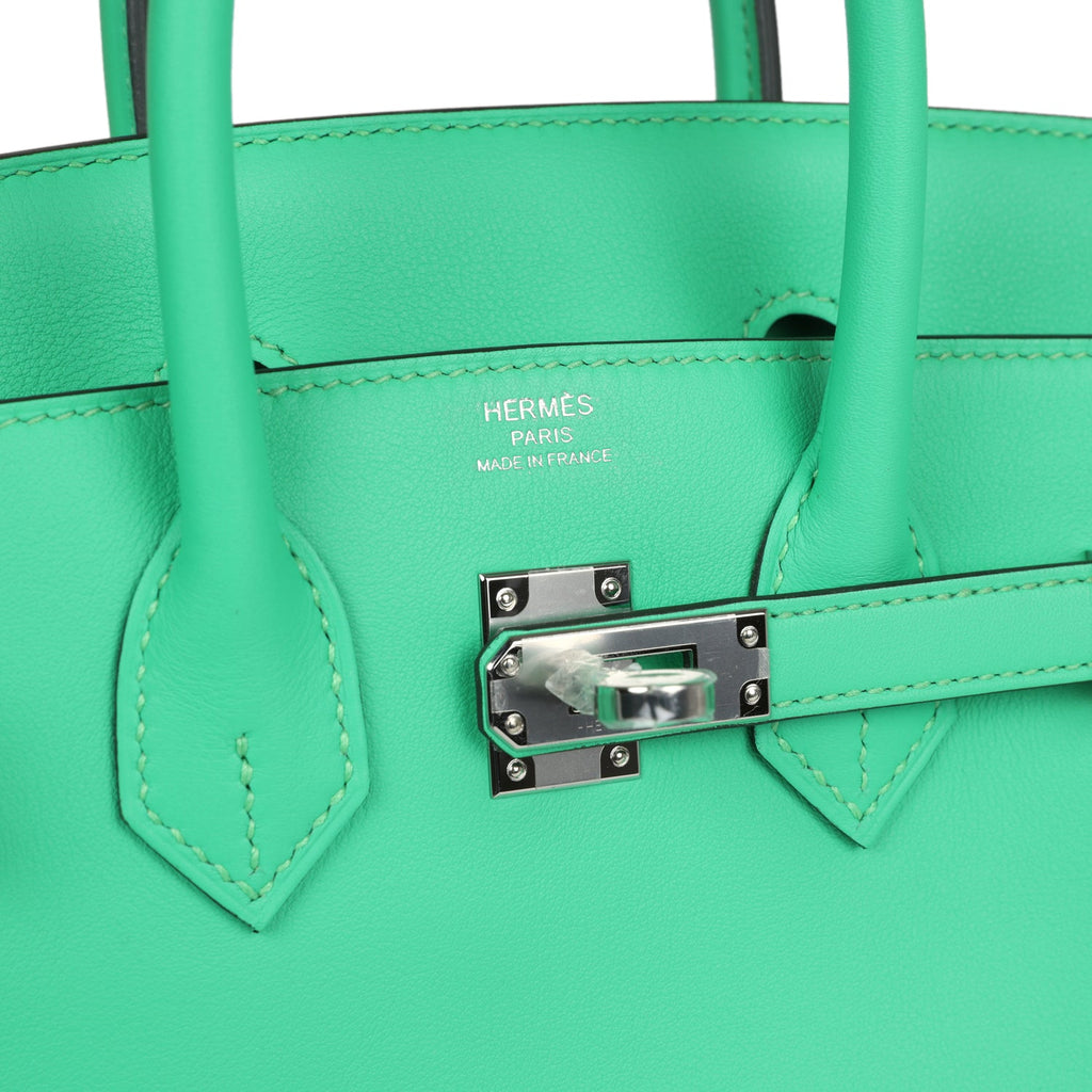Birkin 25 Vert Comics Swift Palladium Hardware