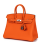 Birkin 25 Orange Minium Togo Palladium Hardware