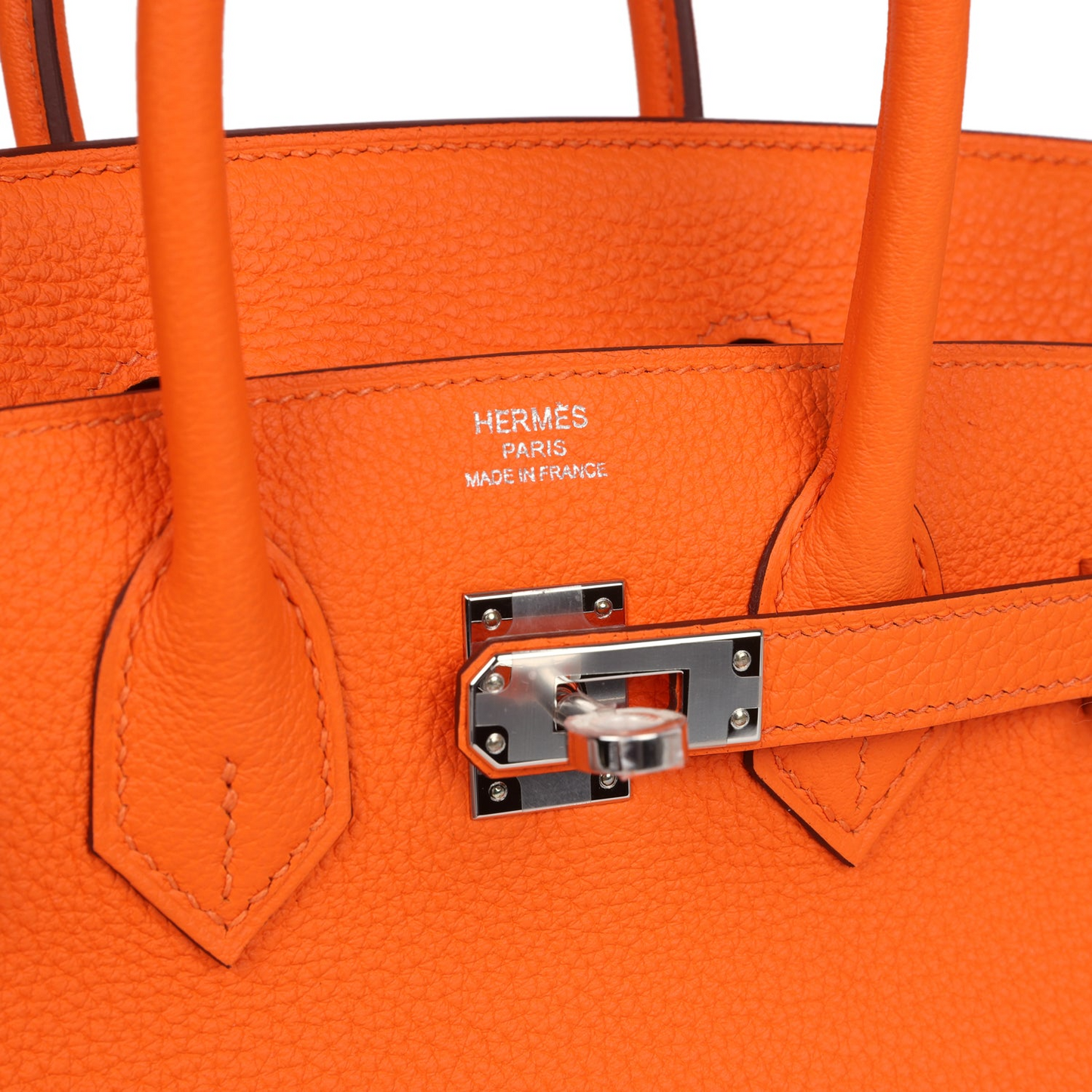 Birkin 25 Orange Minium Togo Palladium Hardware