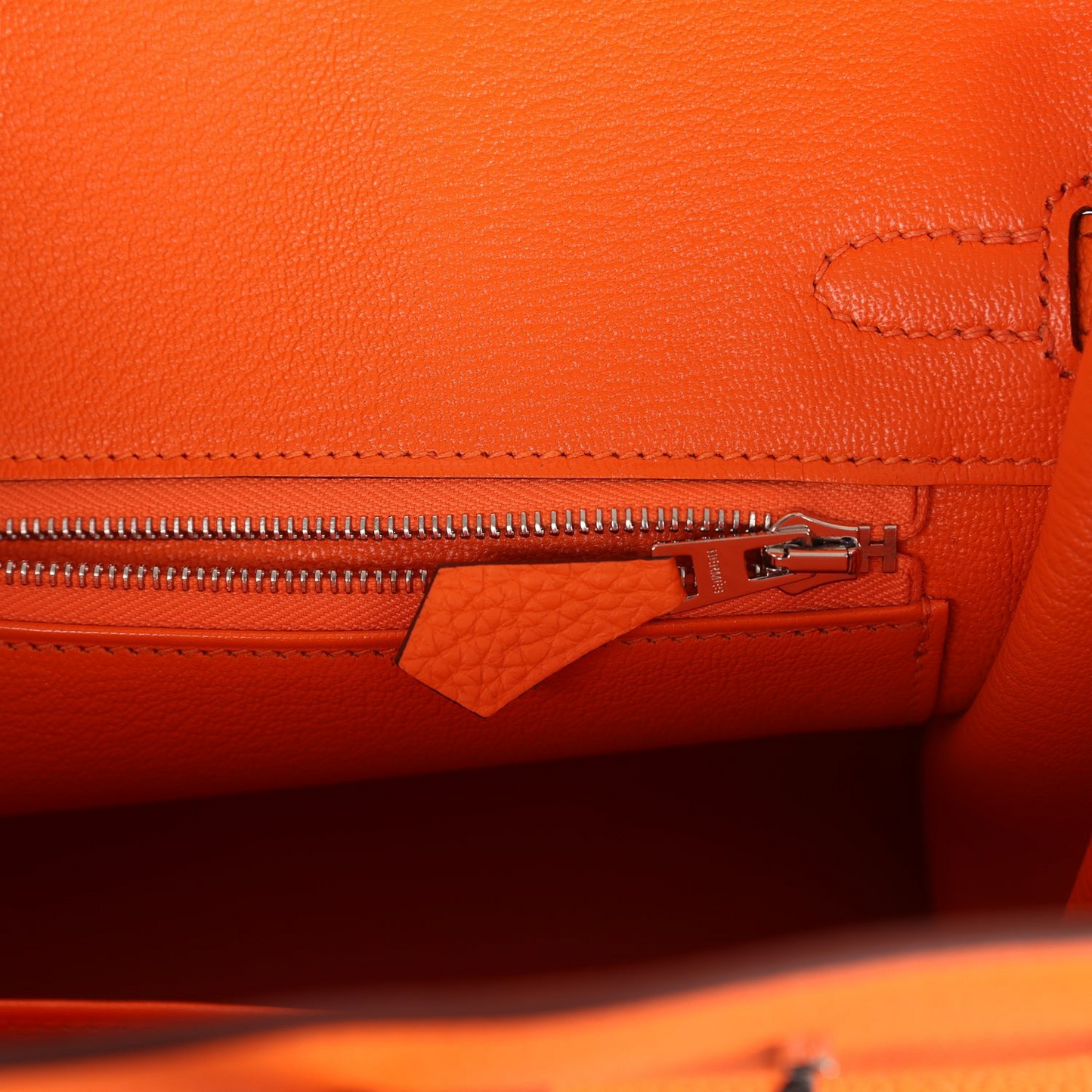 Birkin 25 Orange Minium Togo Palladium Hardware