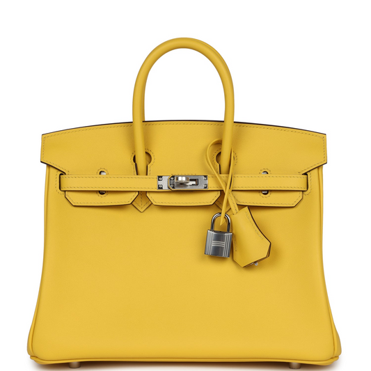 Birkin 25 Jaune de Naples Swift Palladium Hardware