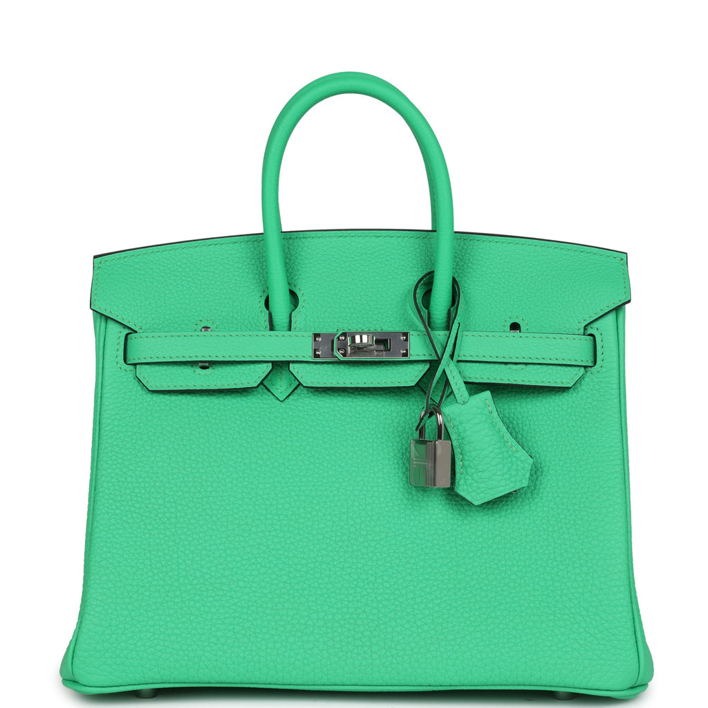 Birkin 25 Vert Comics Togo Palladium Hardware